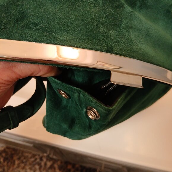 Vintage Emerald Green Suede Shoulder - Picture 12 of 13